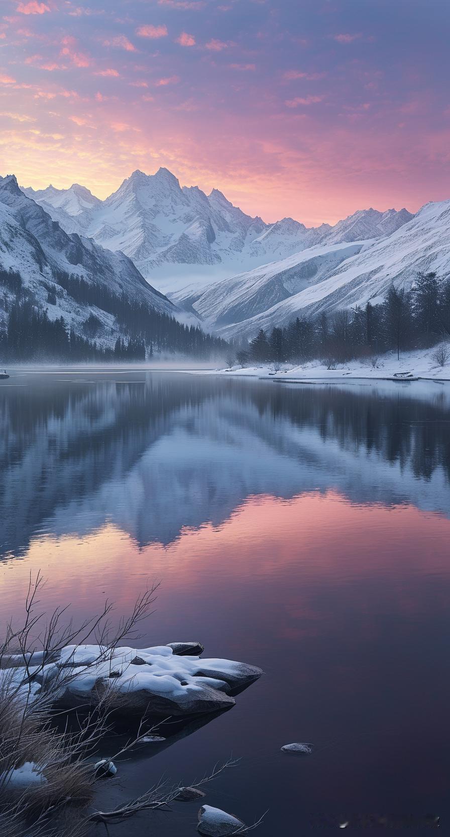 AI创作的雪景高清壁纸