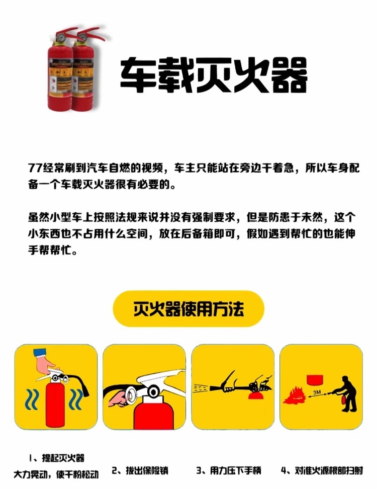 汽车必备好物清单🧾⚠️ 关键注意事项：每季度清点物品，更换过期药品、失效灭火器