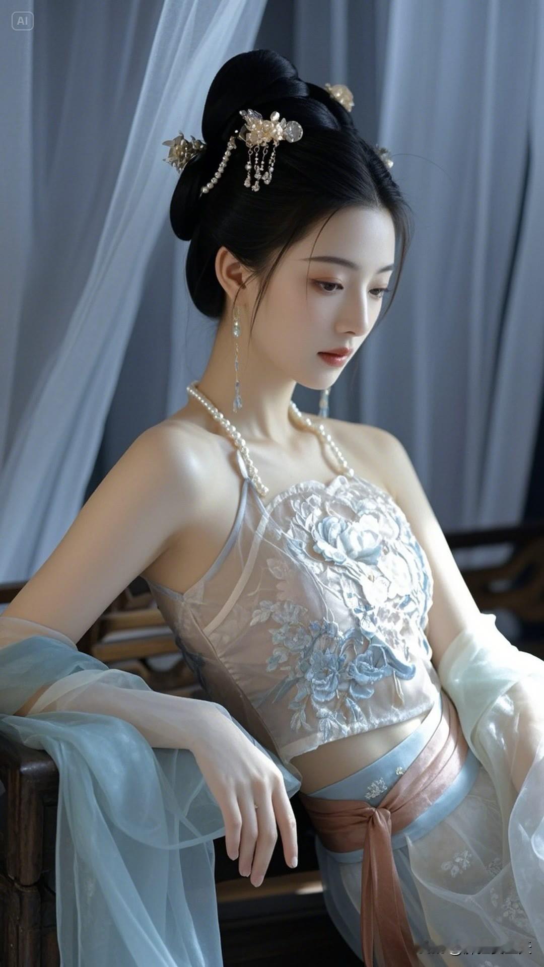 穿越千年的风尘，她如仙子般降临，那一抹红唇，是岁月沉淀的惊艳。古装美女，美在骨子