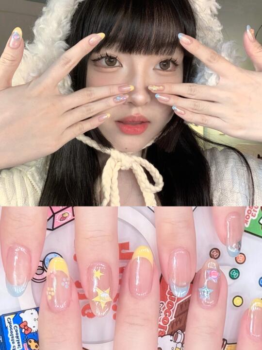 💅🏻ins甜辣美甲分享｜好像打翻了春天调色盘
