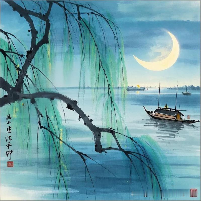 《瑞州公馆月夜有怀》
——明·郭谏臣
柳梢新月照孤城，
花气薰人入夜清。
遥想闺