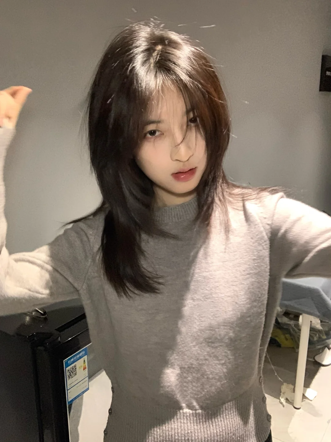 摸头发