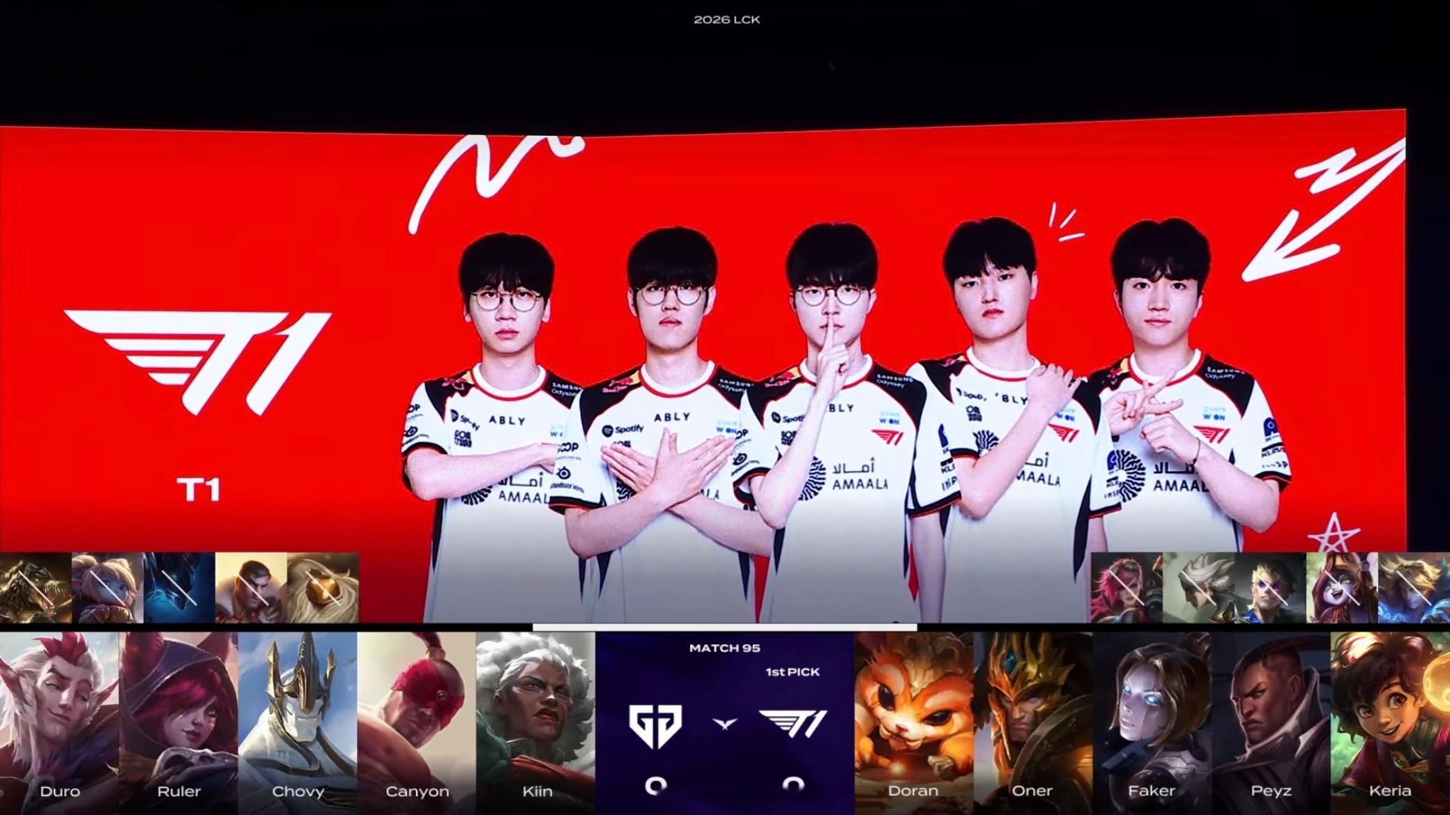 【2026 LCK Round 3】 GAME 01 vs GEN第一局BP如下