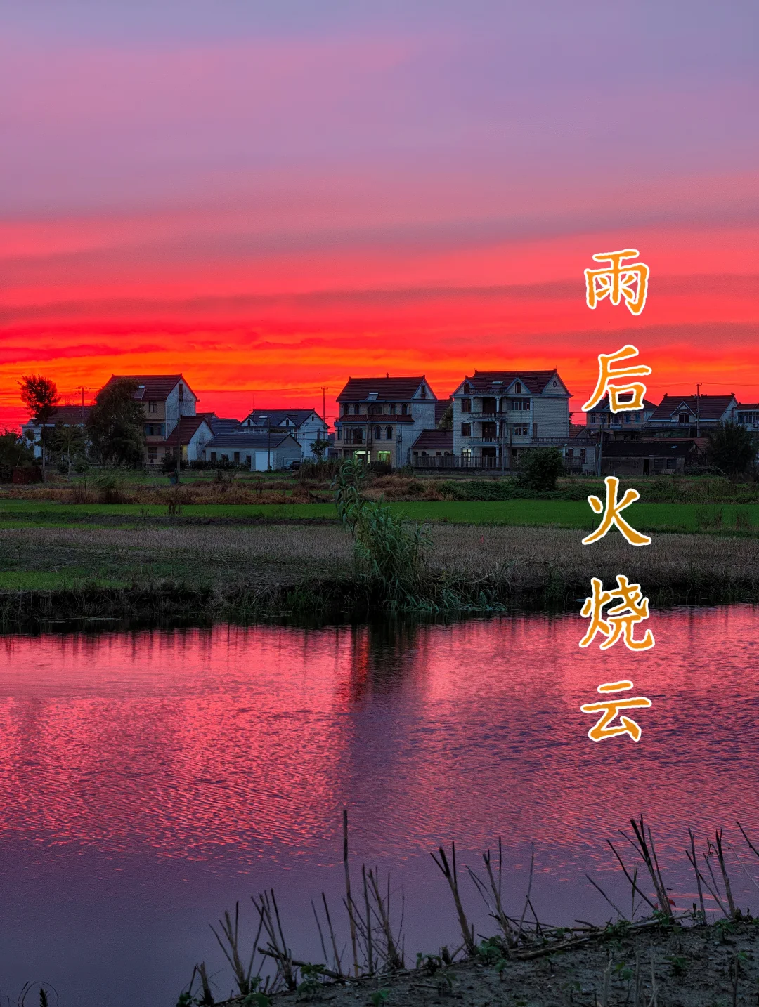 插秧季节|雨后的火烧云，夯爆了！