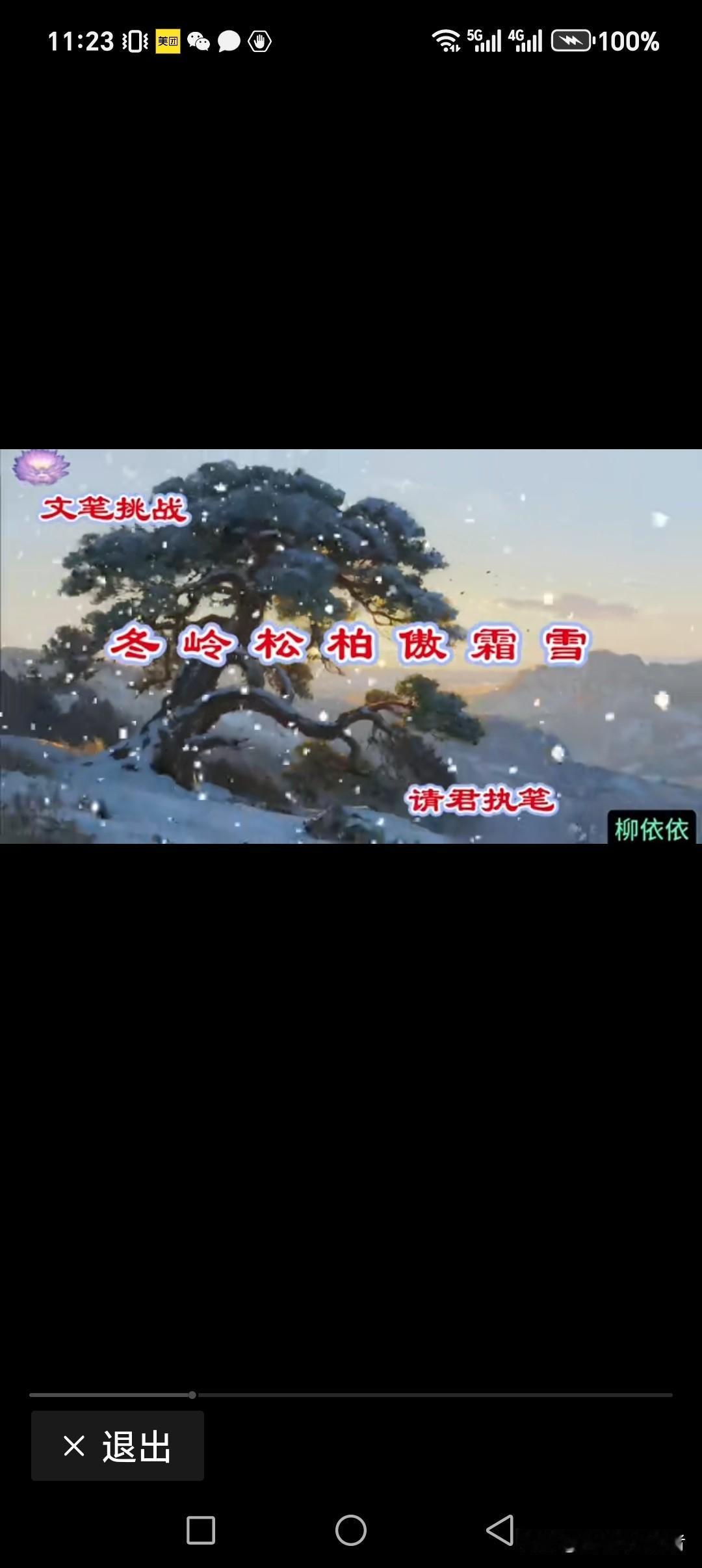 冬岭松柏傲霜雪
冷崖寒梅孤自赏