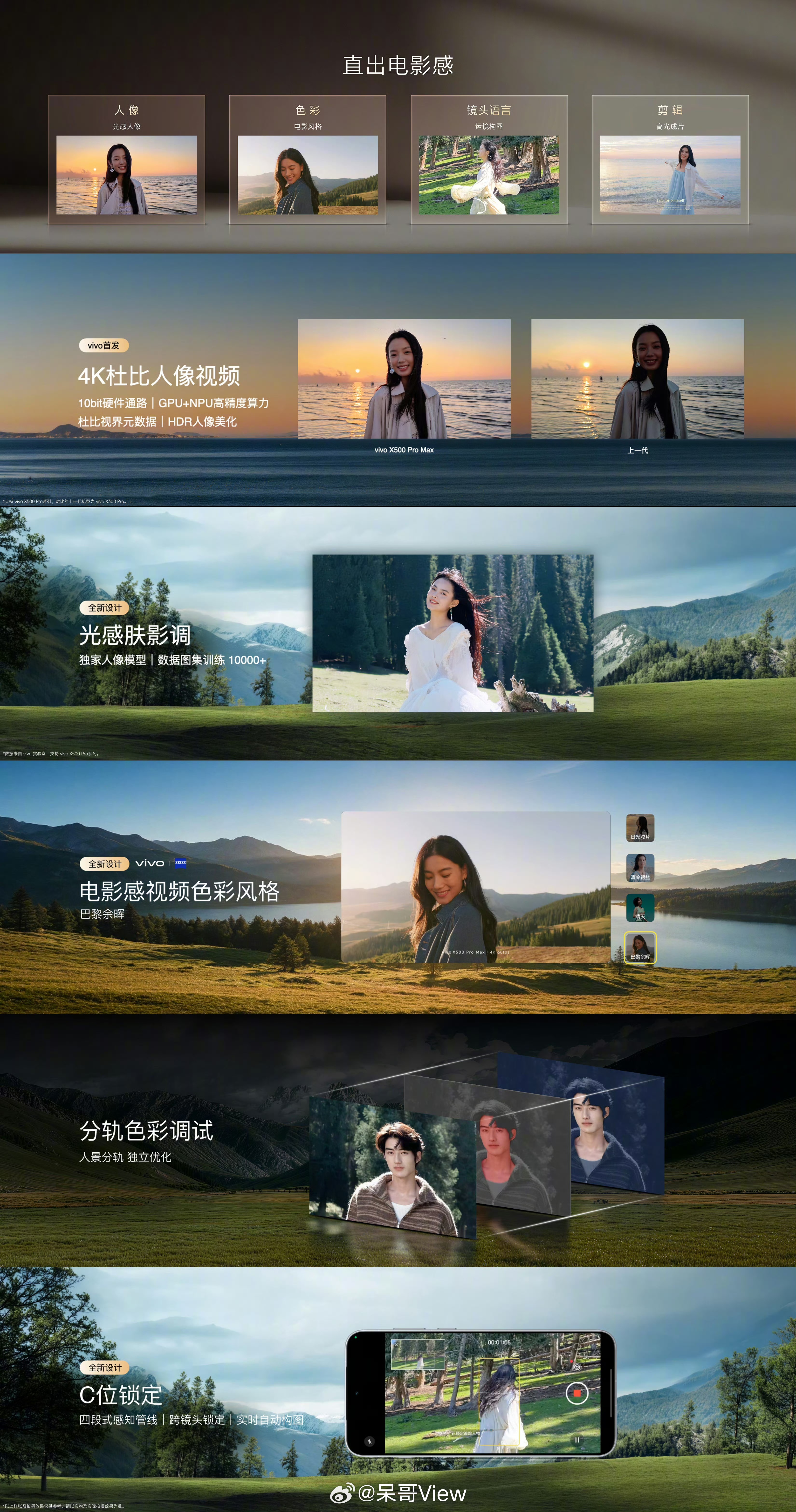 拿手机拍视频，得进软件调色做后期，才有点电影感。vivo这次4K杜比人像视频、电