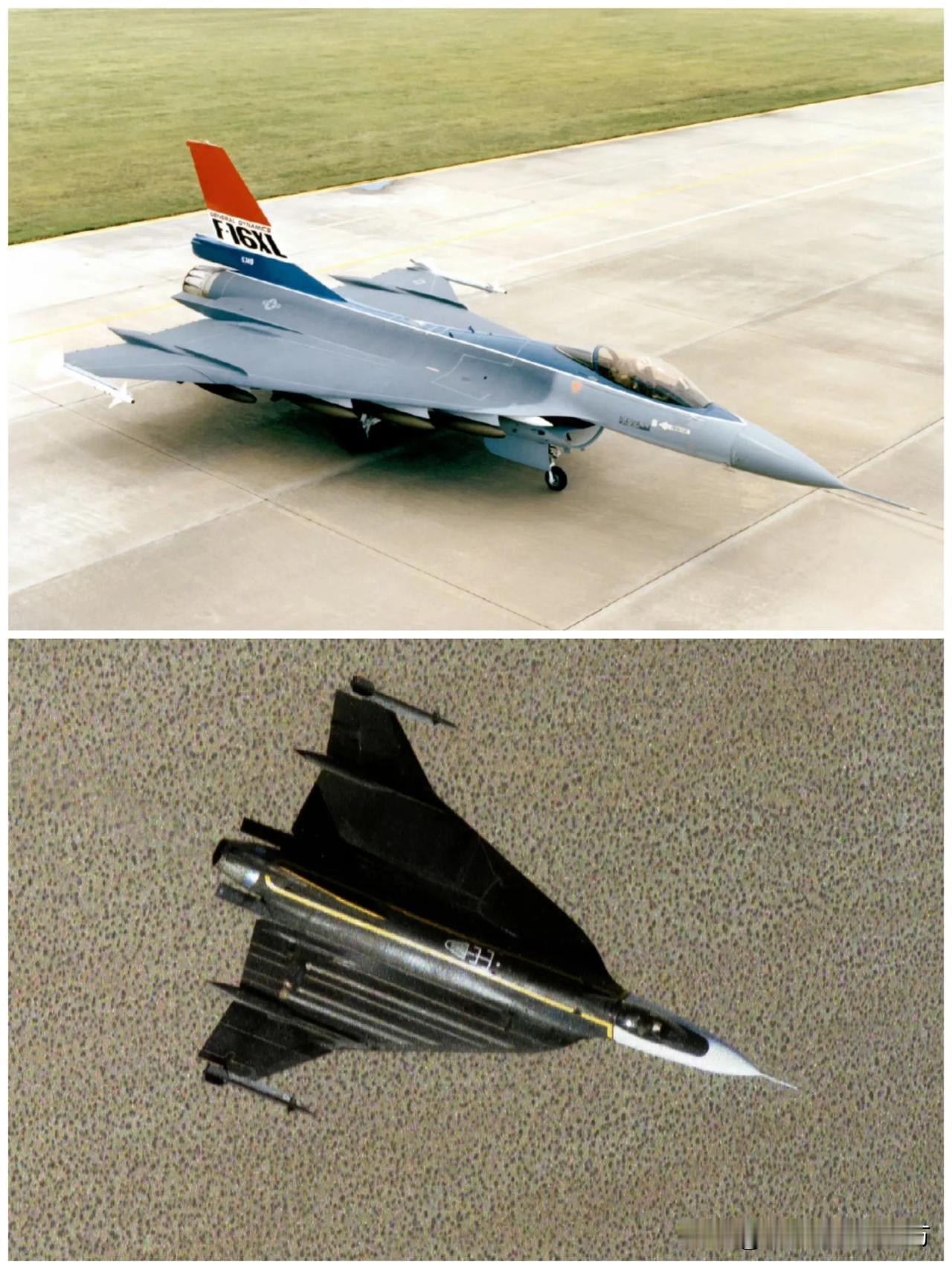  [呲牙] 当年美帝的技术，真是需仰视才见啊——F-16XL，美帝以F-16为基