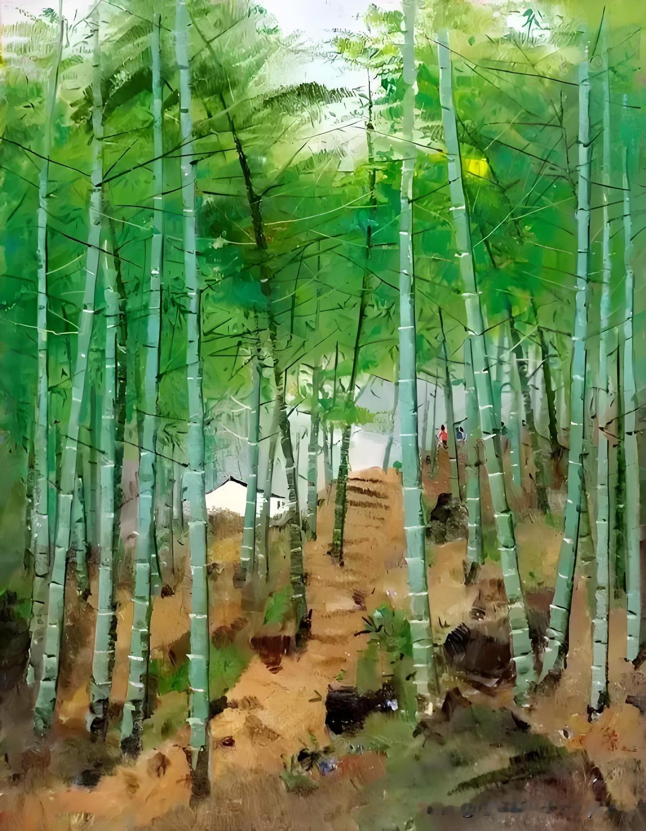 《新竹》
——宋·杨万里
东风弄巧补残山，
一夜吹添玉数竿。
半脱锦衣犹半著，