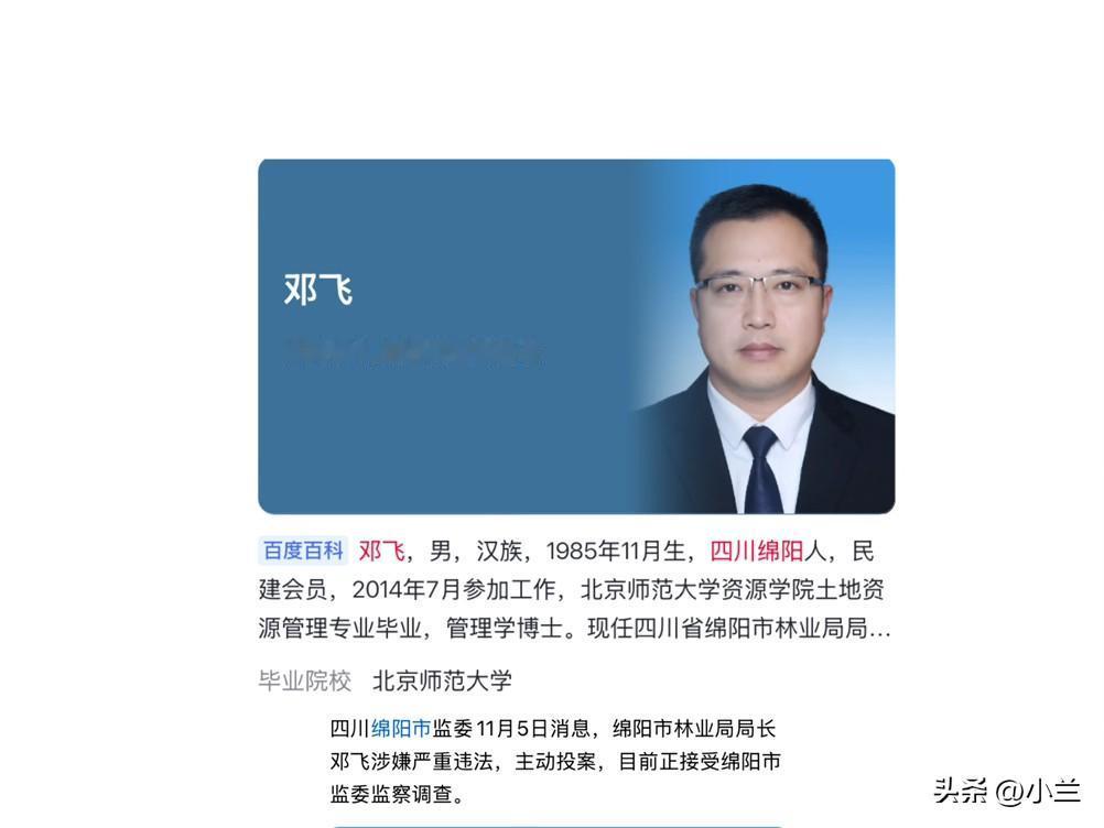 昨天四川省绵阳市的邓飞出事儿了
邓飞是个85出生的博士
他在绵阳盐亭县工作了好几