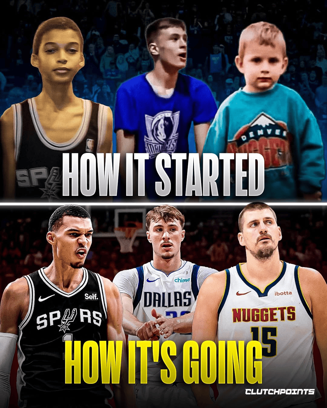 巧了么不是？文班亚马，弗拉格，约基奇小时候都穿过自己如今所在队伍的球衣。相比早早