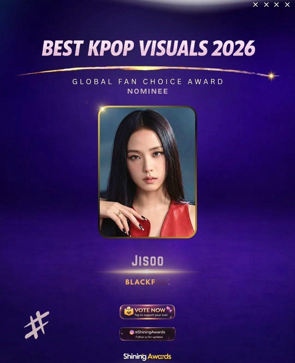 🗳️ JISOO 入围了 Shining Awards 的“2026年最佳 K