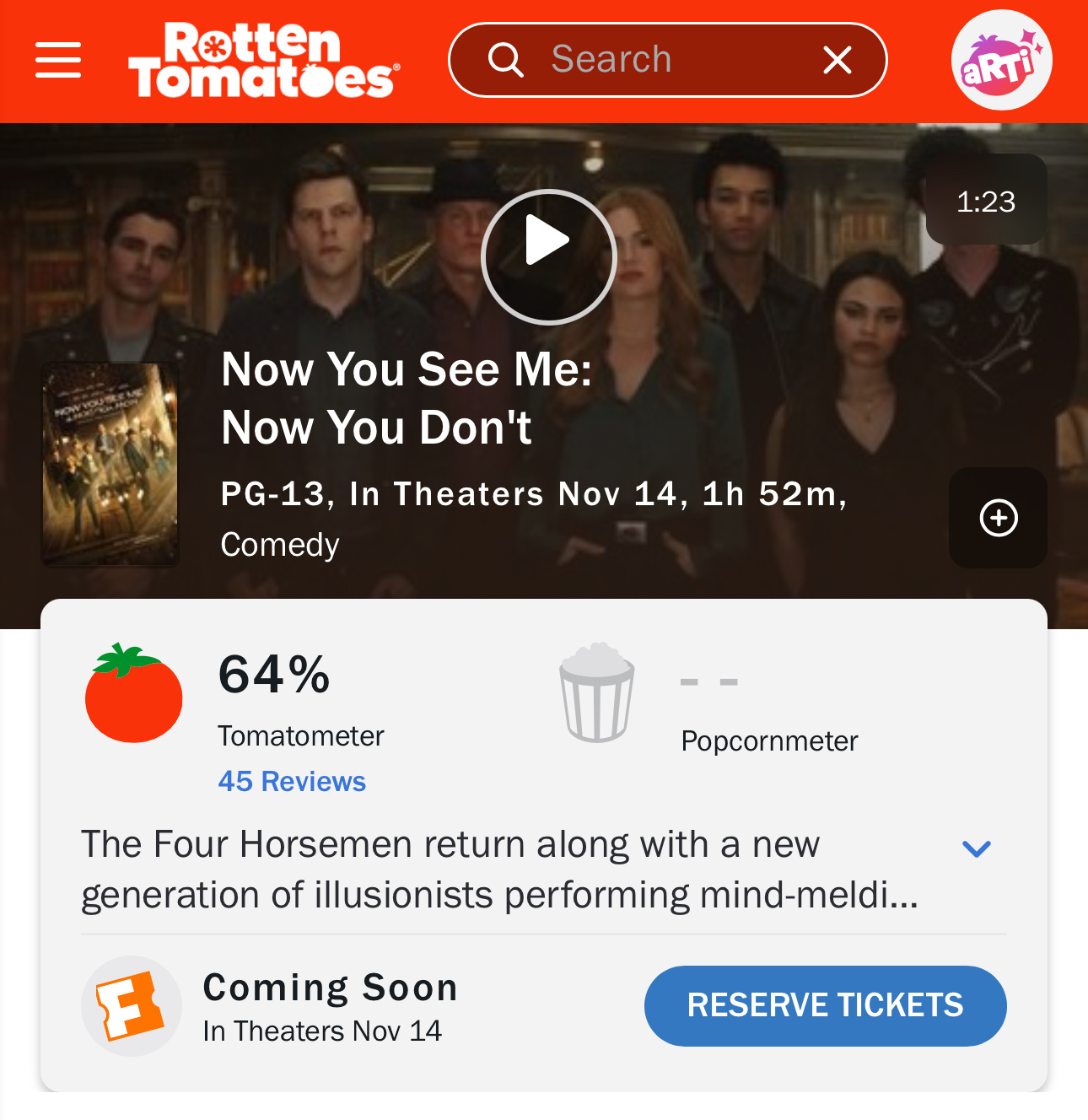 《惊天魔盗团3》烂番茄开分64%，为系列最高，内地本周五上映！ 