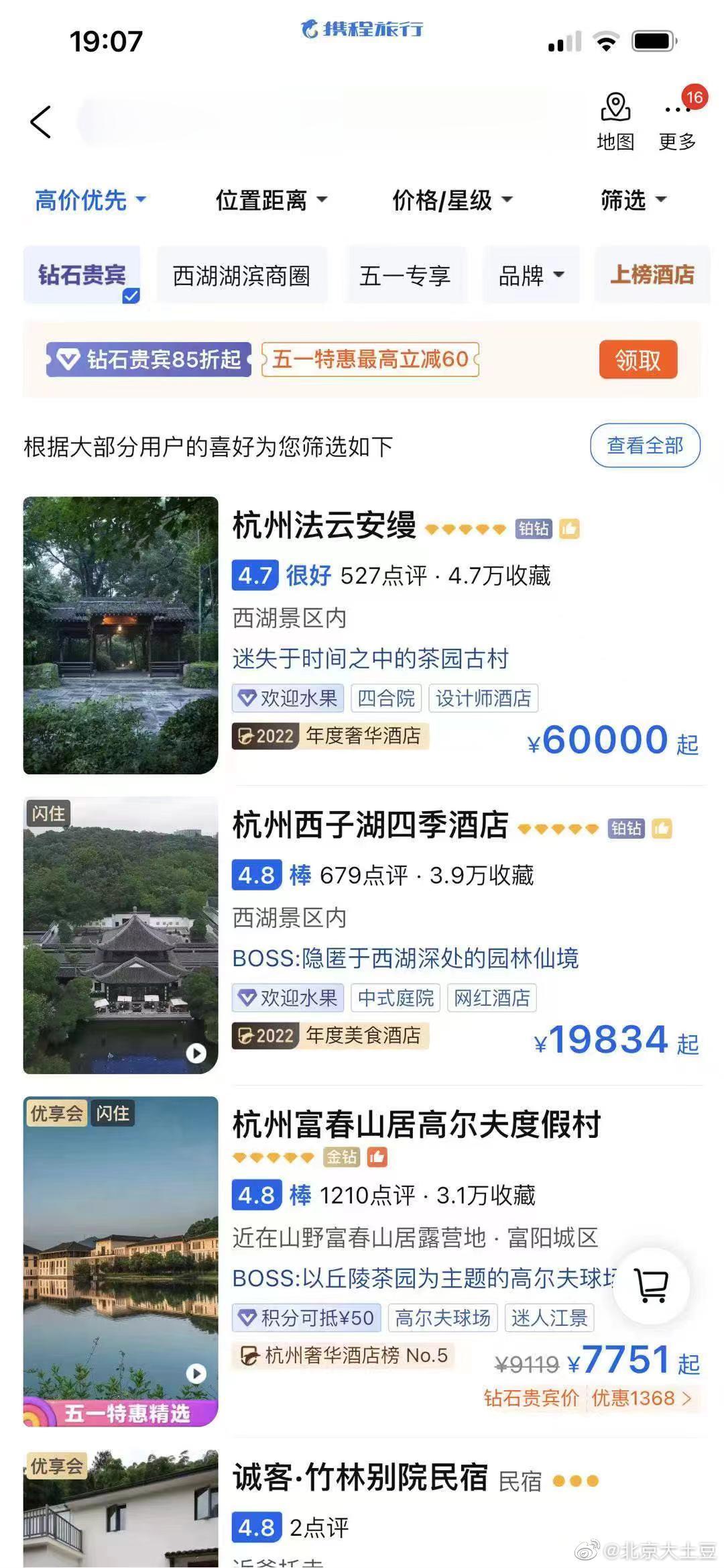 五一出去玩的小伙伴们？你们定的住宿多少钱一晚？查了一下五一期间的价格，着实有点离