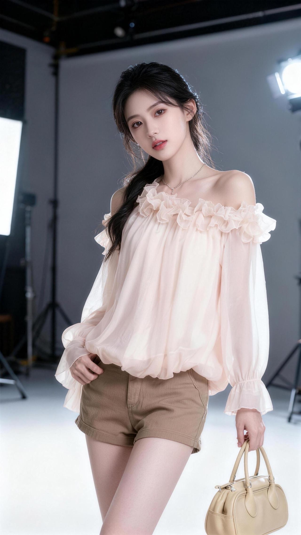 这衣服也太仙了吧～粉色上衣氛围感 一字肩荷叶领上衣 纯欲仙女系列 温柔纯欲风穿搭