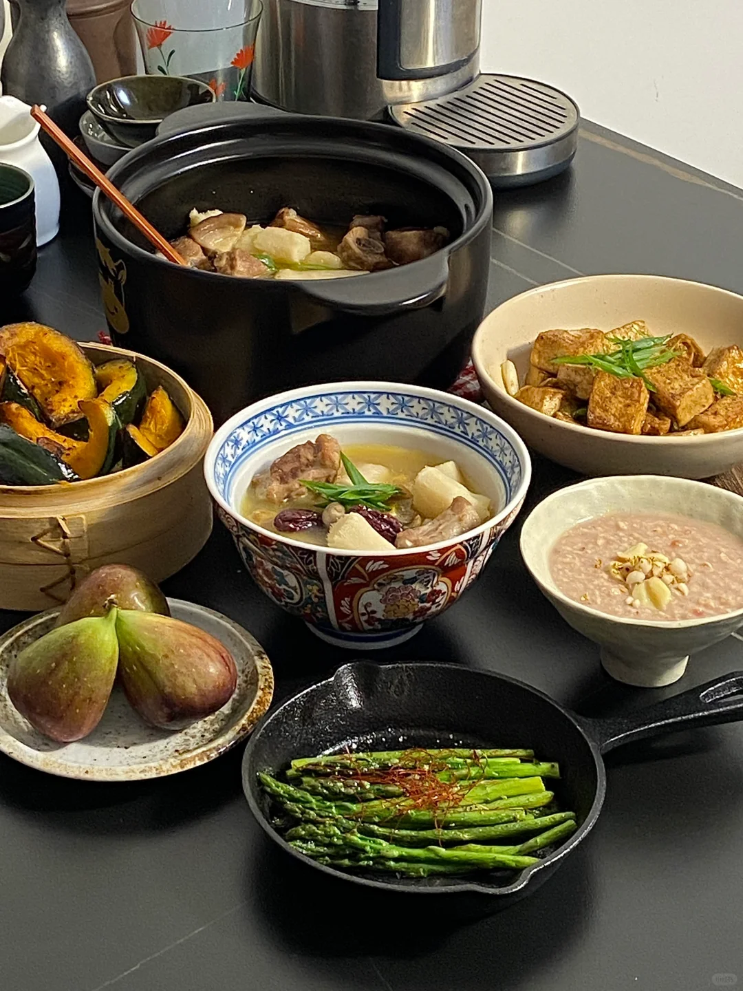 今日食谱📜栗子山药排骨汤 葱烧豆腐 燕麦粥