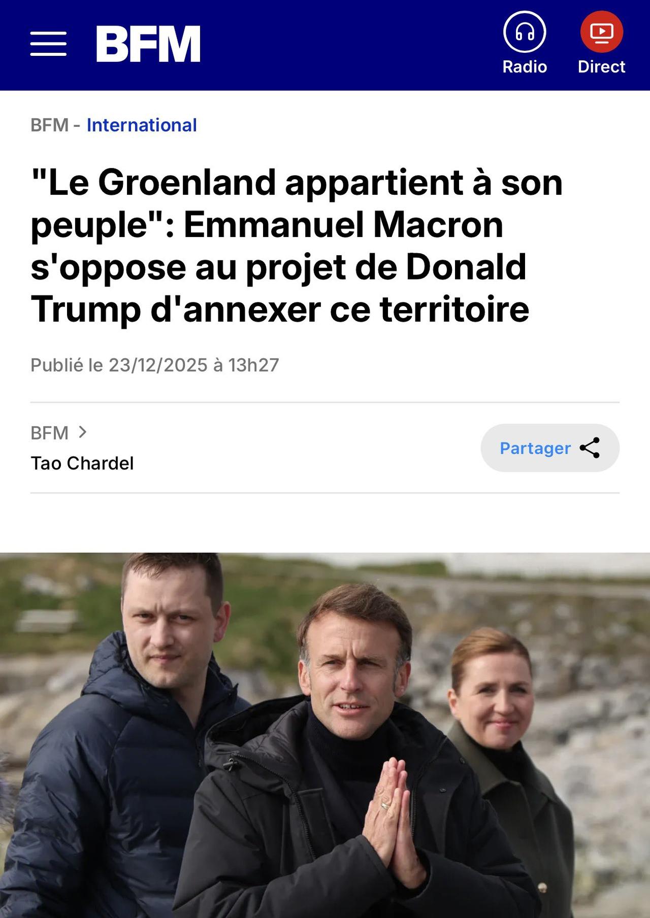 马克龙：欧洲要独立自主。如果我们现在示弱，就会被吞噬。明天可能是格陵兰，后天可能