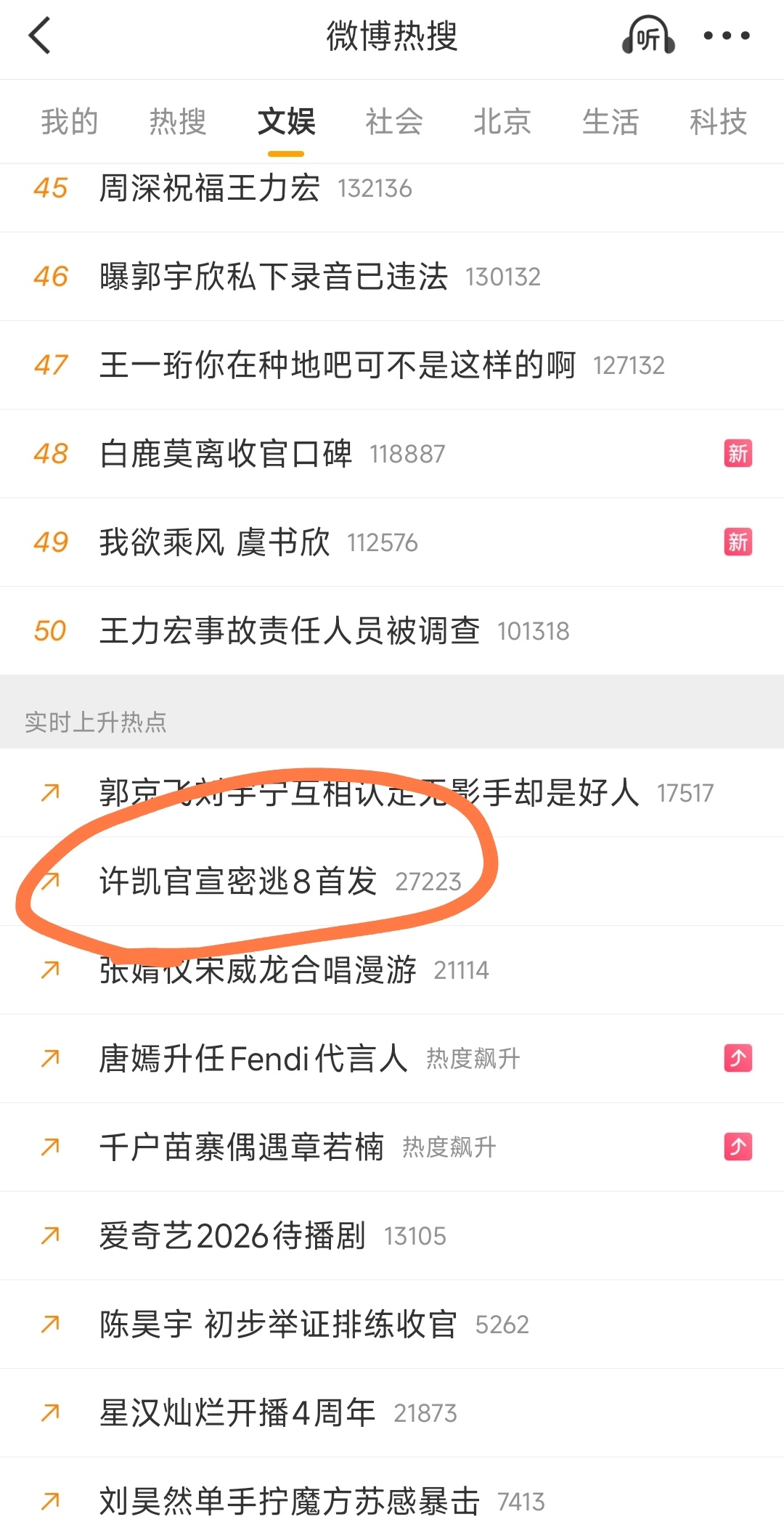 猪丝来发帖，上升话题ing ☞ 许凯官宣密逃8首发 还可以带密逃8官宣阵容 一起