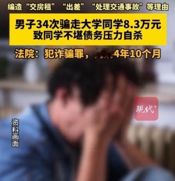 安徽蚌埠，男子手头紧张，便找大学同学借钱，一次两次几百几千轻松借到钱后，他便肆无