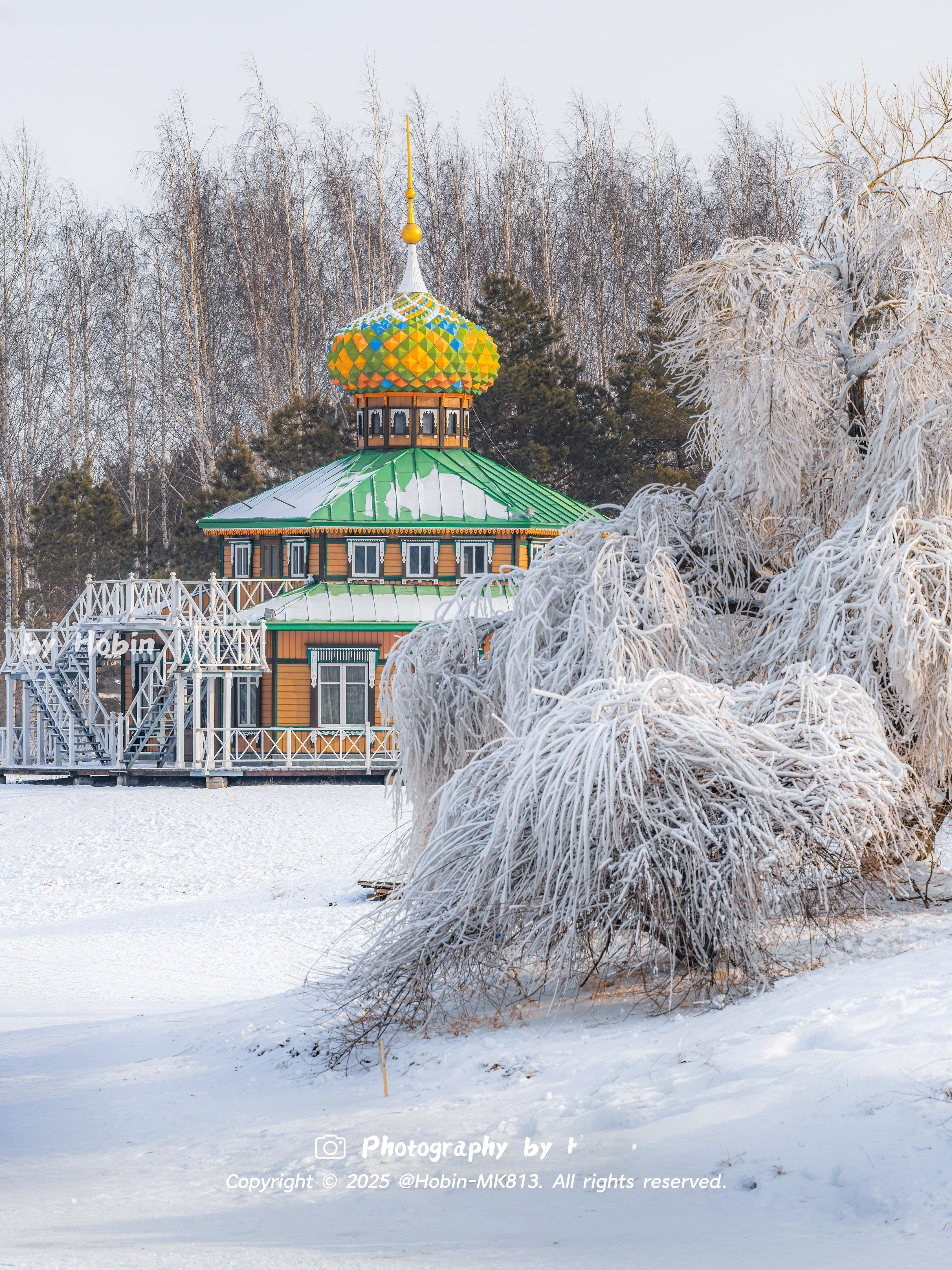 哈尔滨的冬天，是冰雪与色彩的交响曲❄️从晨光里的城堡雪景到白雪覆盖的村庄，从松花