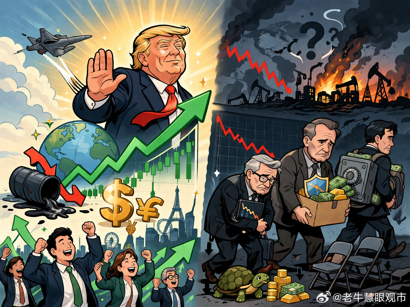 特朗普一脚刹车，全球市场松了口气，可真正的大钱已经开始撤退特朗普突然决定把针对伊