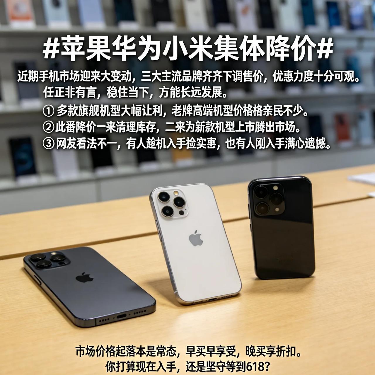 近期手机市场迎来大变动，三大主流品牌齐齐下调售价，优惠力度十分可观。
 
任正非