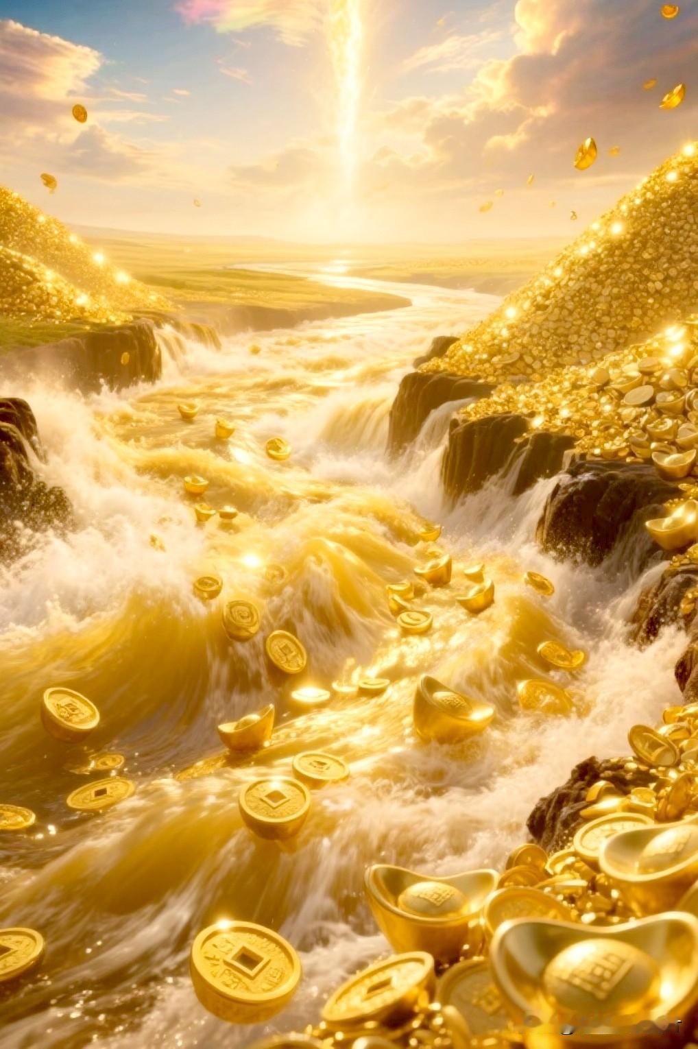 流水生财，福运自来。