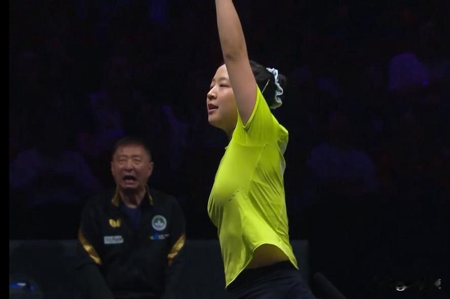 女单1/8决赛：
申裕斌(KOR)3-1朱雨玲(MAC)【15-13，14-12