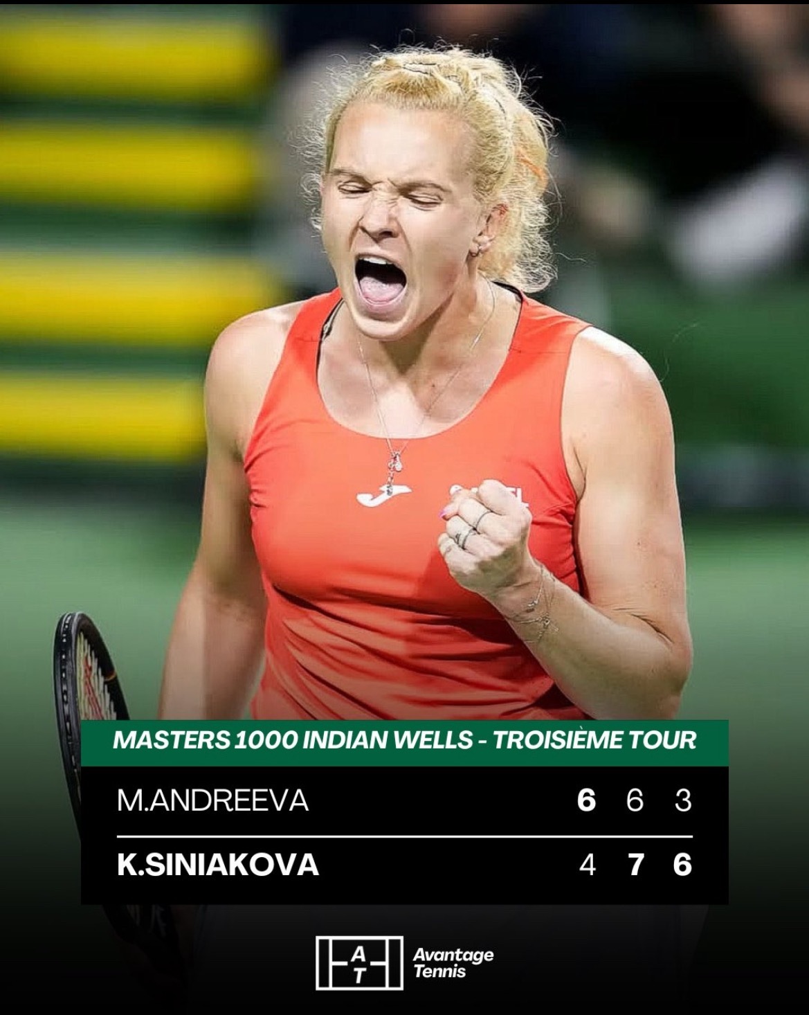 网球talking大会 卫冕冠军安德烈耶娃出局🤯卡特琳娜·西尼亚科娃（世界排名