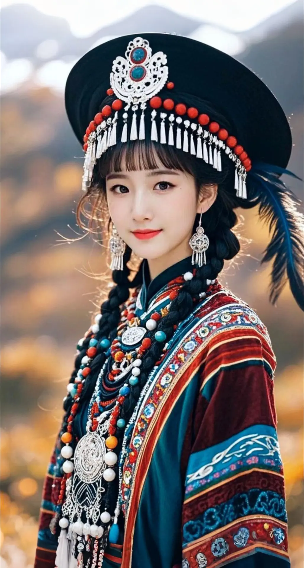 AI扩图 AI民族风少女