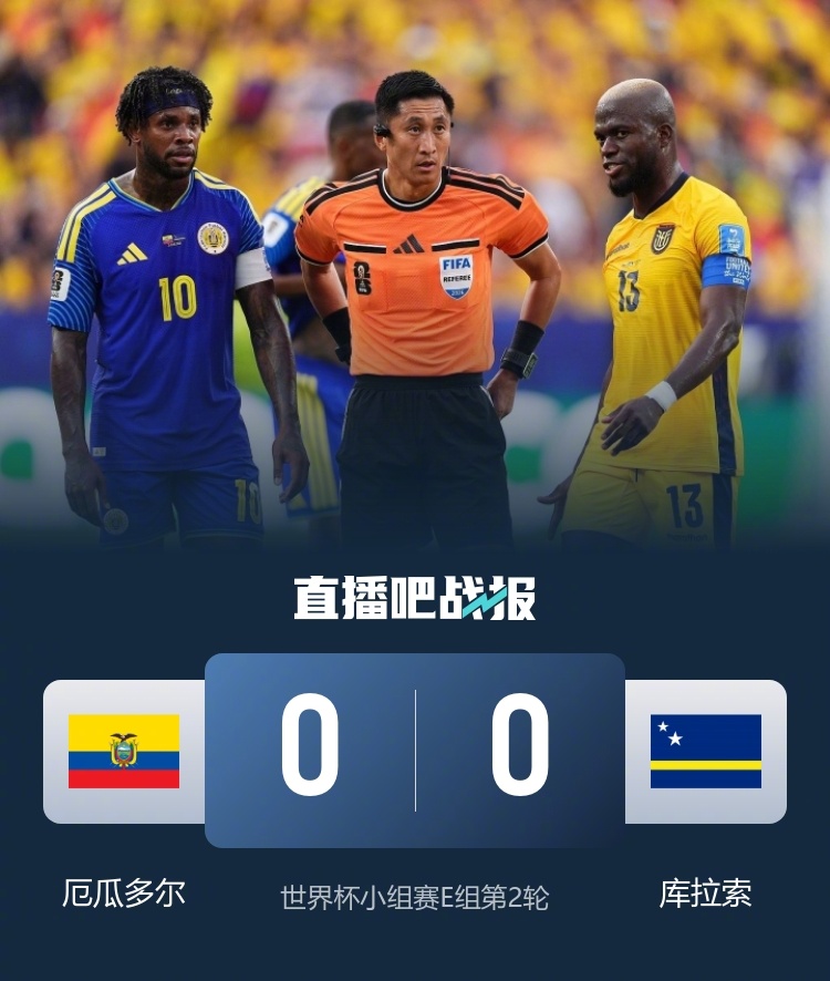 【爆冷！厄瓜多尔0-0库拉索 马宁出6黄 鲁姆献神扑 库拉索世界杯首分】库拉索门