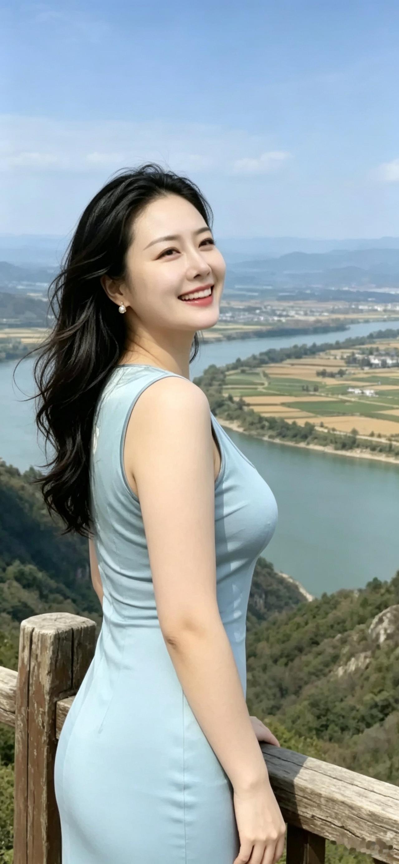 登高望远，俯瞰河谷间的烟火大地
 
攀上观景台，开阔山风扑面而来。站在高处往下眺
