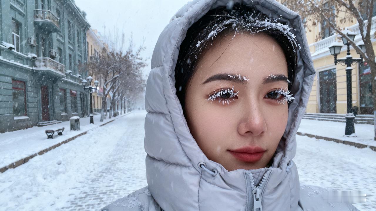 谁懂啊！在哈尔滨过冬，前一天还穿着薄羽绒服逛中央大街，第二天醒来直接被暴雪埋到膝
