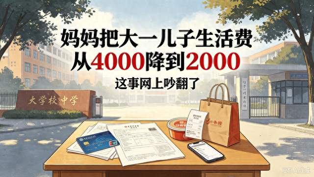 妈妈把大一儿子生活费从4000砍到2000引热议