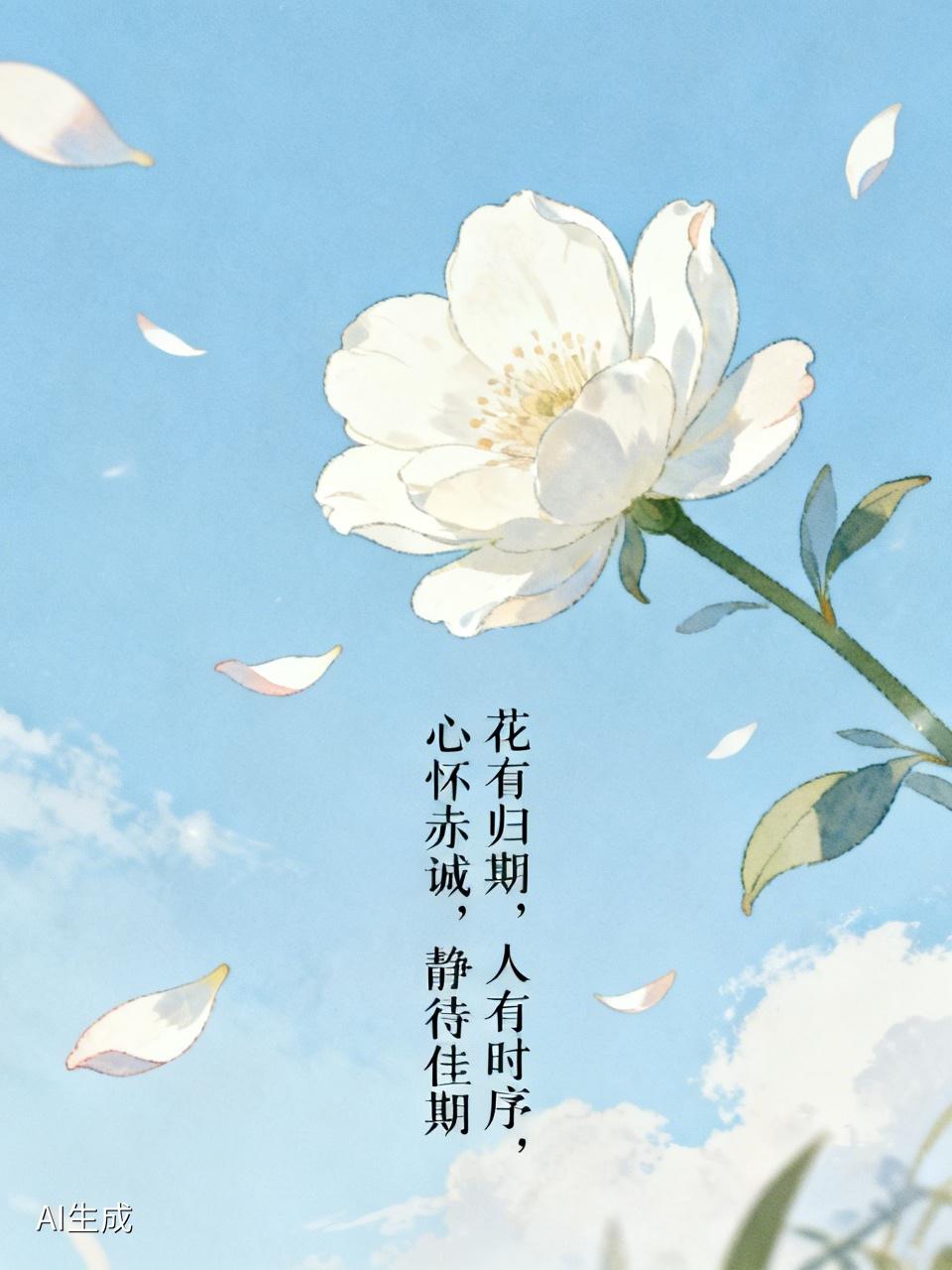 今天读到“花有归期，人有时序，心怀赤诚，静待佳期”，瞬间被击中。
生活中，我们常