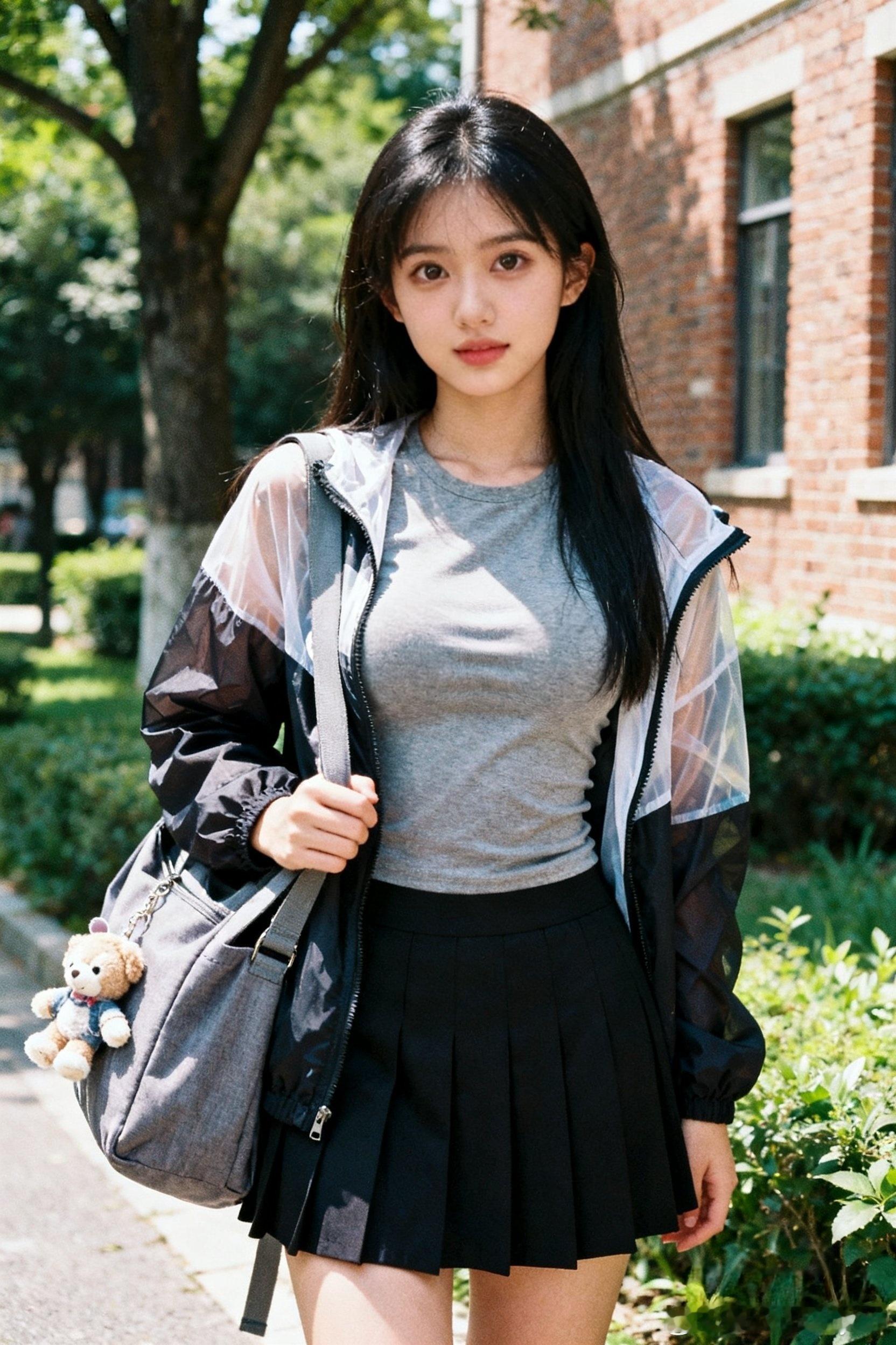 小熊更可爱，是不是呀？我说的是挂在包包上的那个小熊 ​​​