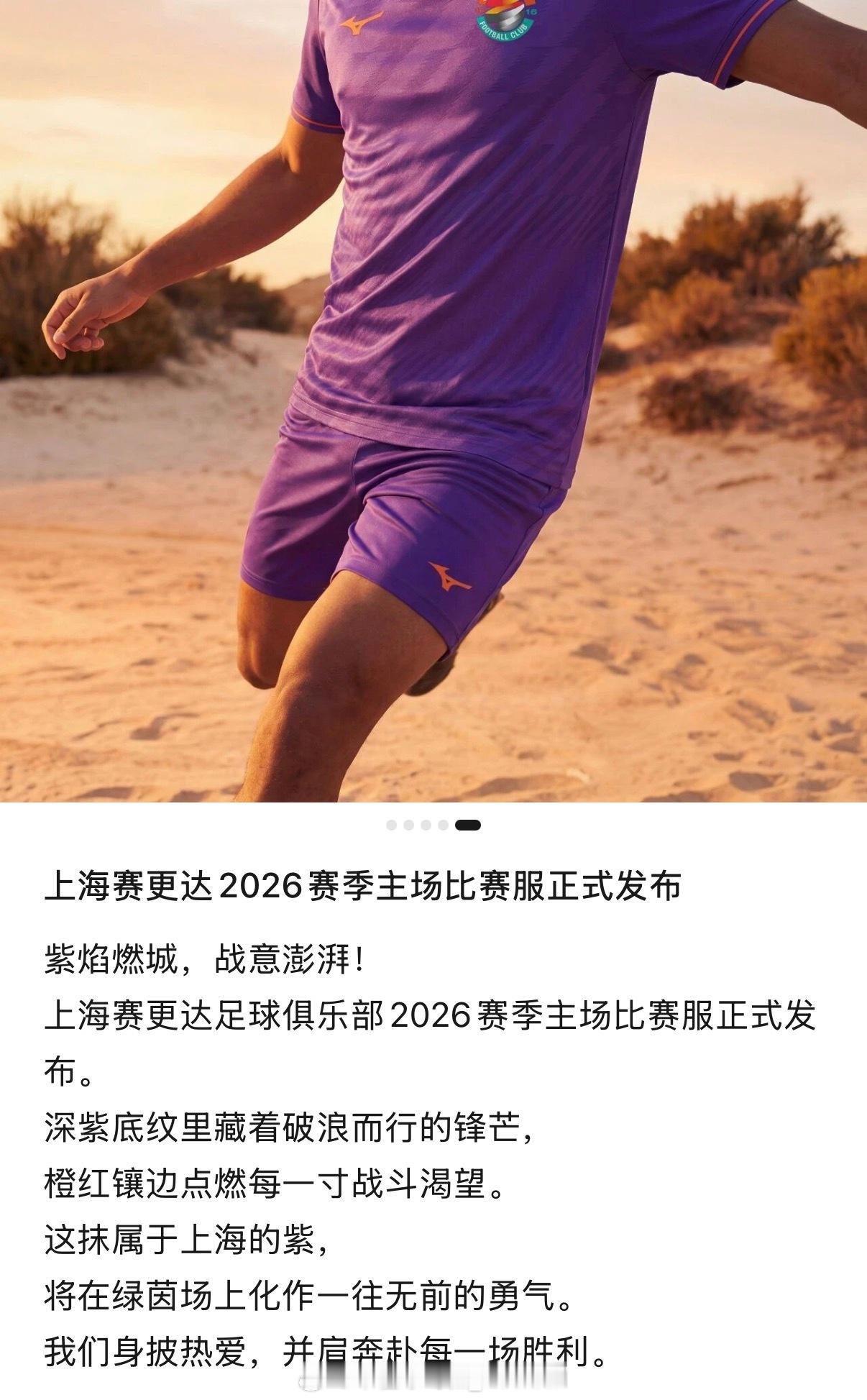 赛更达的球衣颜色是…紫色