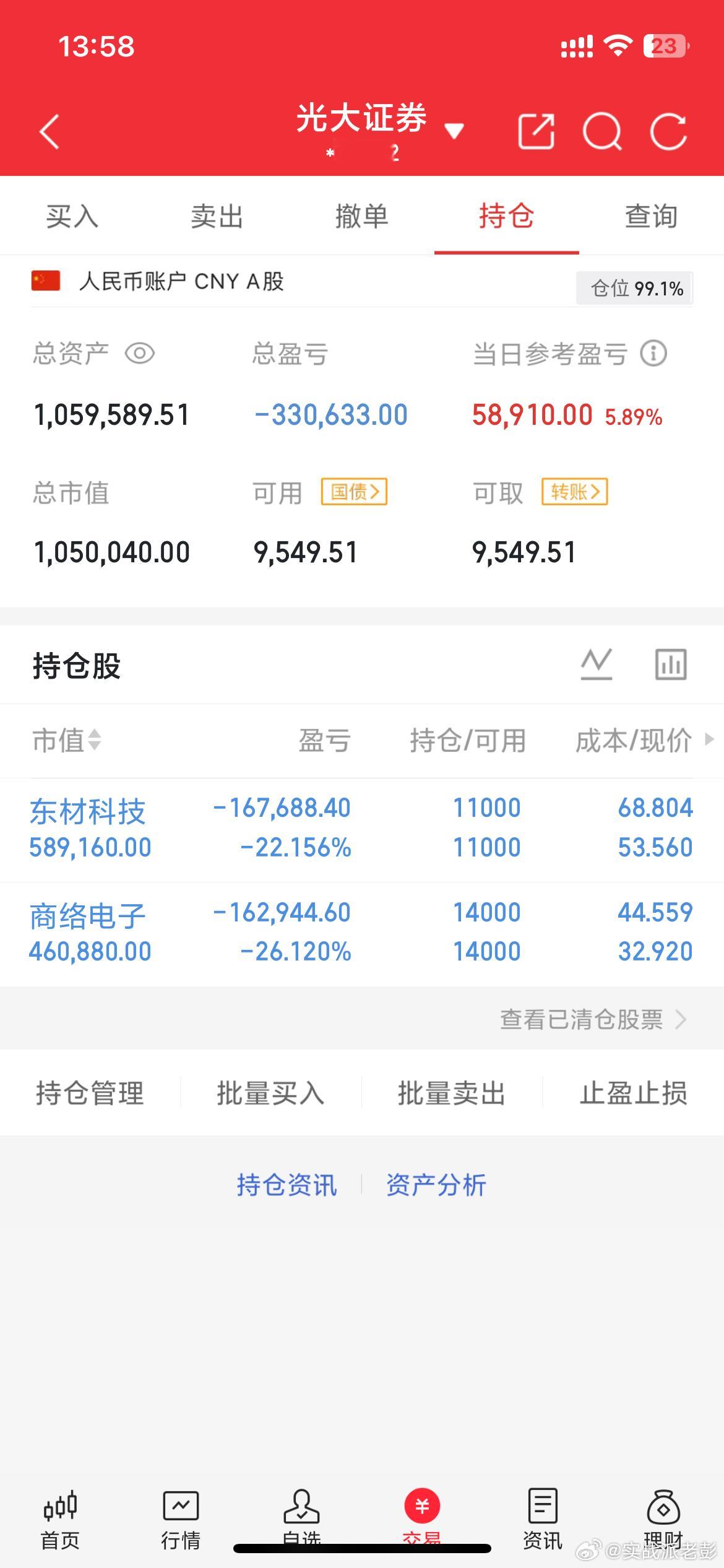 很多朋友问老彭是不是扛不住，偷偷的跑了，不存在的，不管亏盈走了都会公布出来的，并