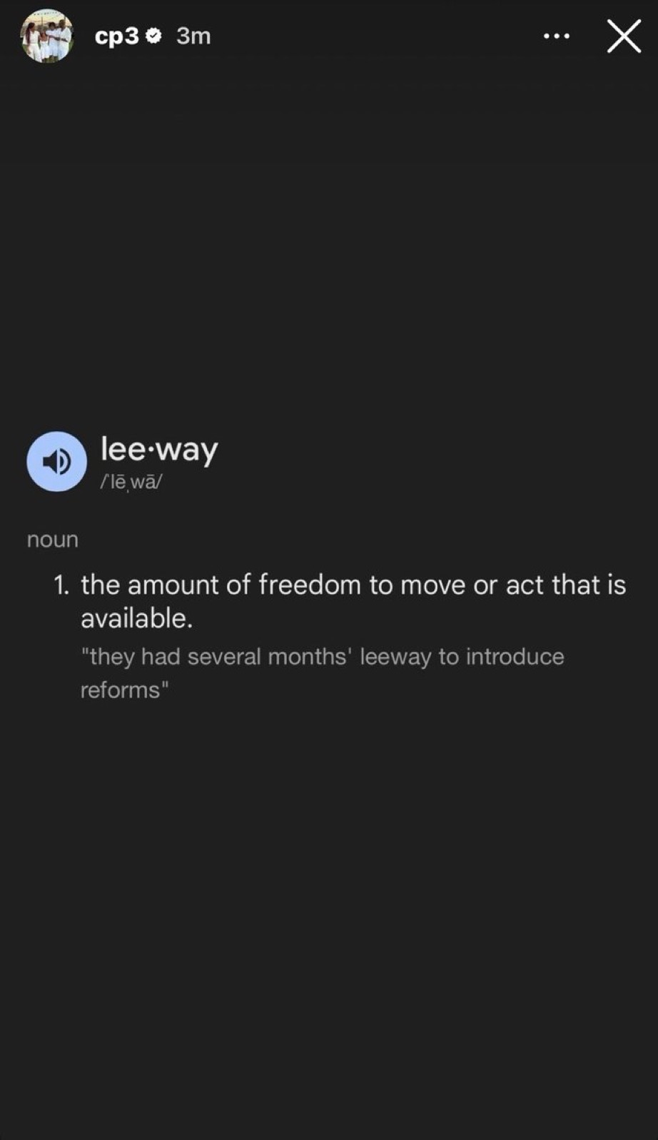 船记：在这次客场之旅之前，保罗在自己的Instagram上曾晒出了“leeway