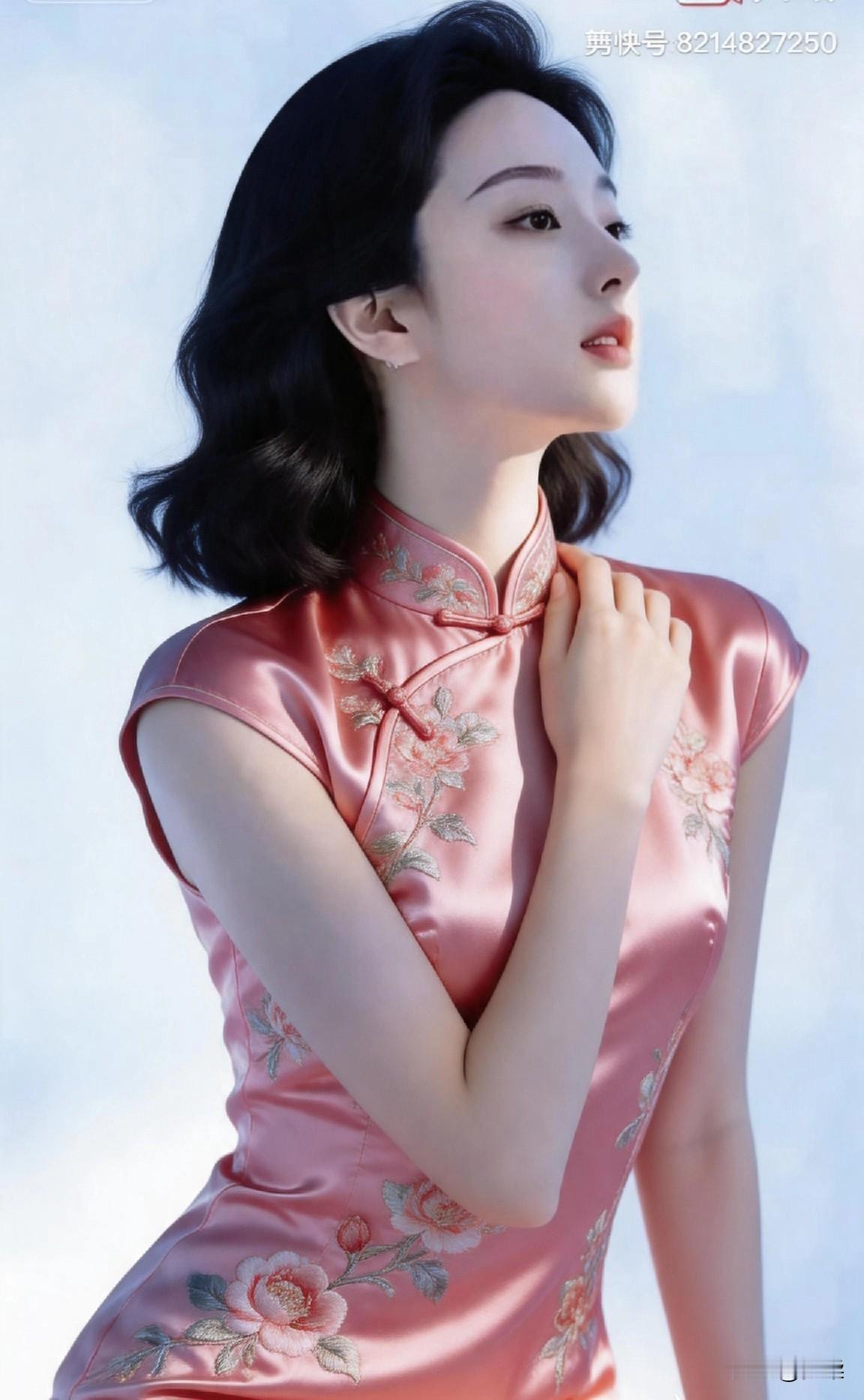 温柔古典，粉色旗袍，惊艳时光江南甜美旗袍 粉缎旗袍 粉红旗袍写真