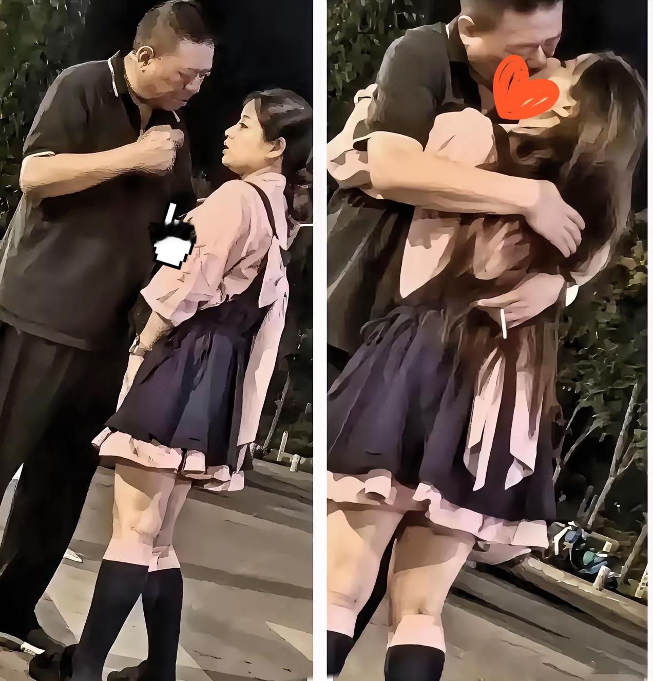 晚上在街头瞅见一幕
真给我整愣了，——大爷穿黑T恤黑裤子，看着就像楼下遛弯的普通