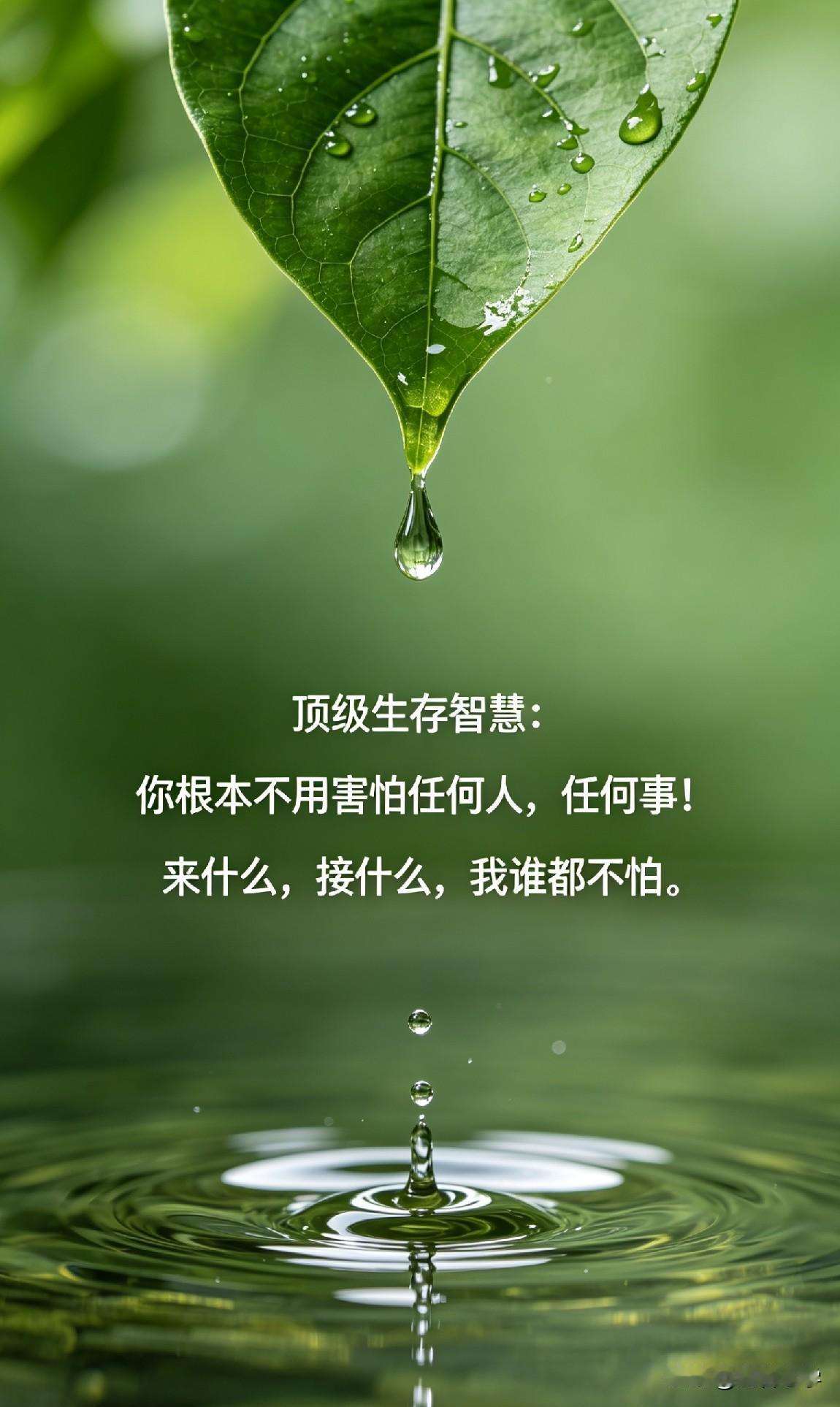顶级生存智慧：你根本不用害怕任何人，任何事！来什么，接什么，我谁都不怕。

你有