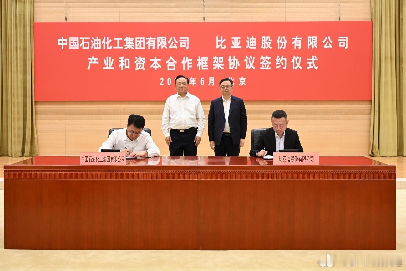 比亚迪携手中国石化深化战略合作 比亚迪与中国石化于2026年6月3日在北京签署产