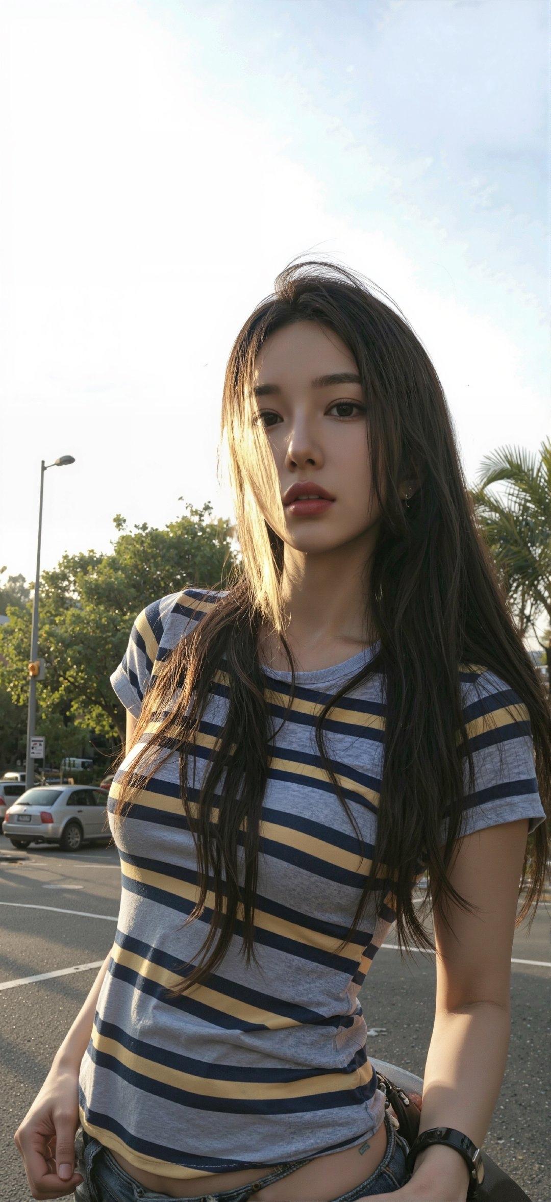 小姐姐说：“遇到问题，凡事多往好处想，而后拼尽全力。”