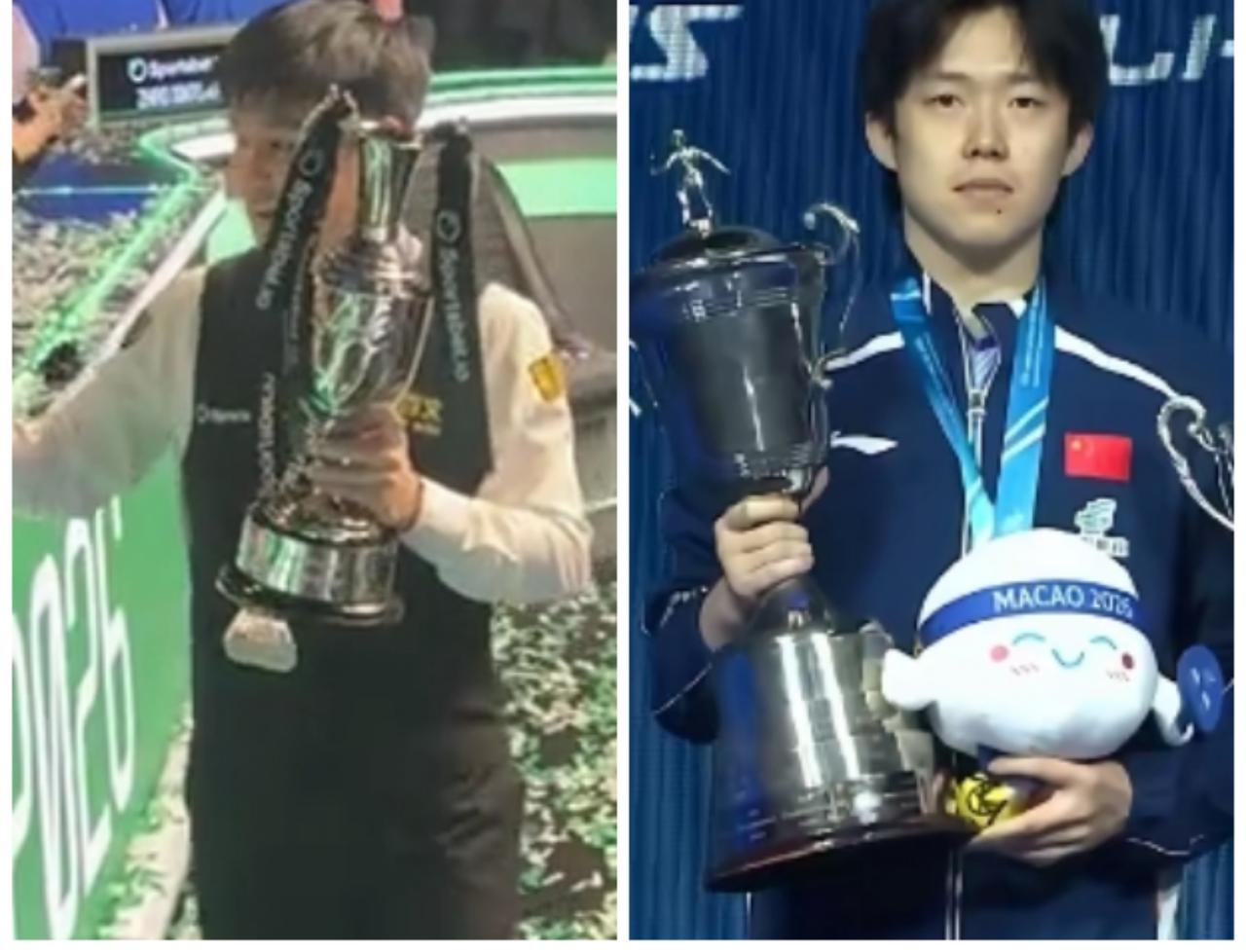 赵心童和王楚钦同一天夺冠，一个横扫台坛，一个称霸兵坛，同一天登顶世界之巅，太提气