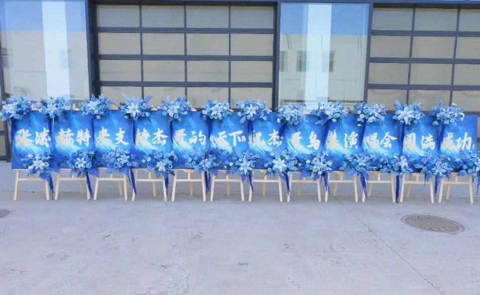 张凌赫给张杰演唱会应援张凌赫张杰演唱会送花篮张凌赫给张杰演唱会送应援花篮！ 