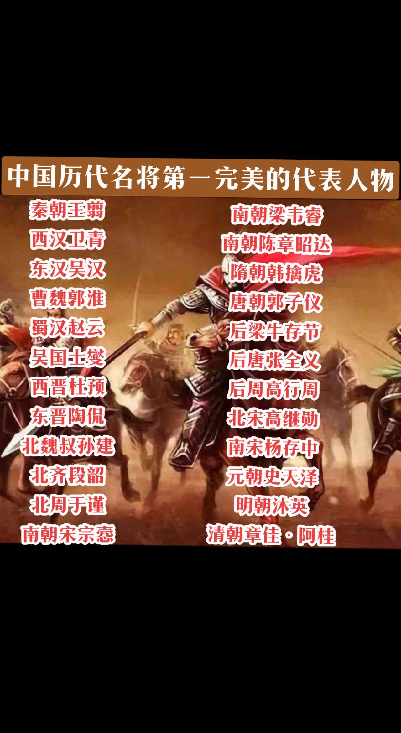 古代名将模范人物