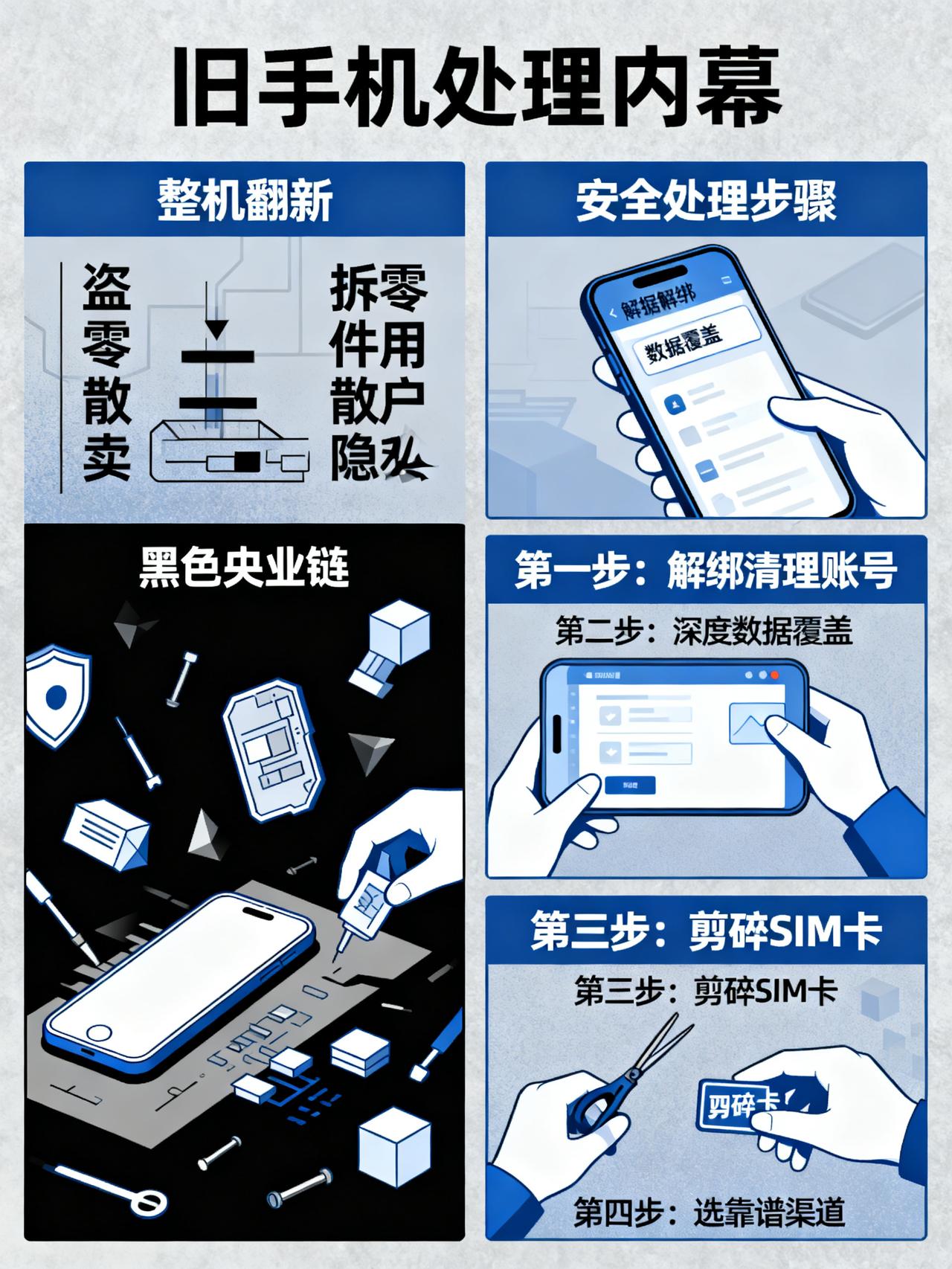 旧手机回收暴利惊人，隐私泄露风险暗藏
回收圈里很少有人明说的旧手机处理内幕，看完