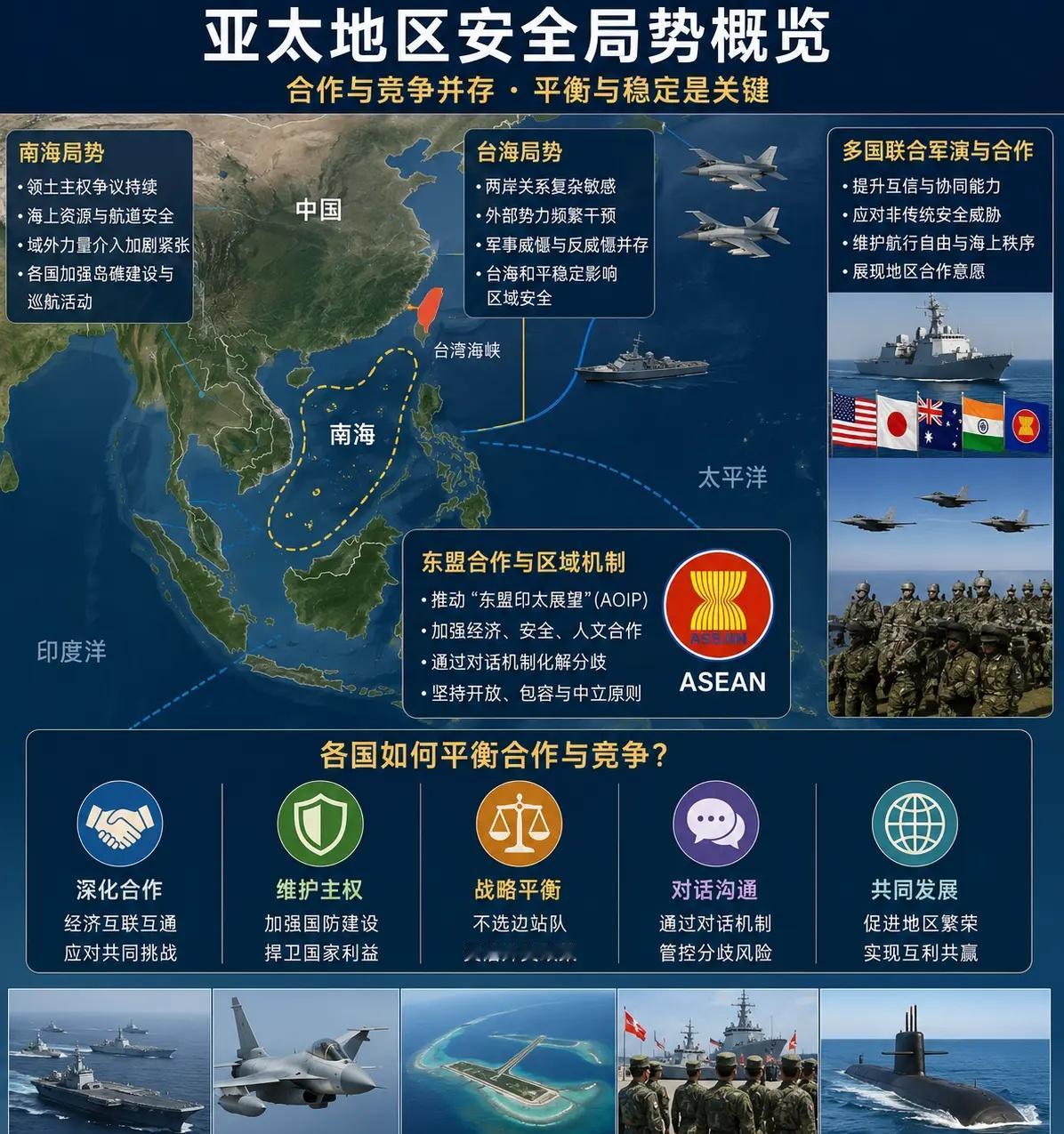 亚太安全格局：合作与竞争如何同时存在？正文：亚太地区一直是国际关注的焦点，南海、