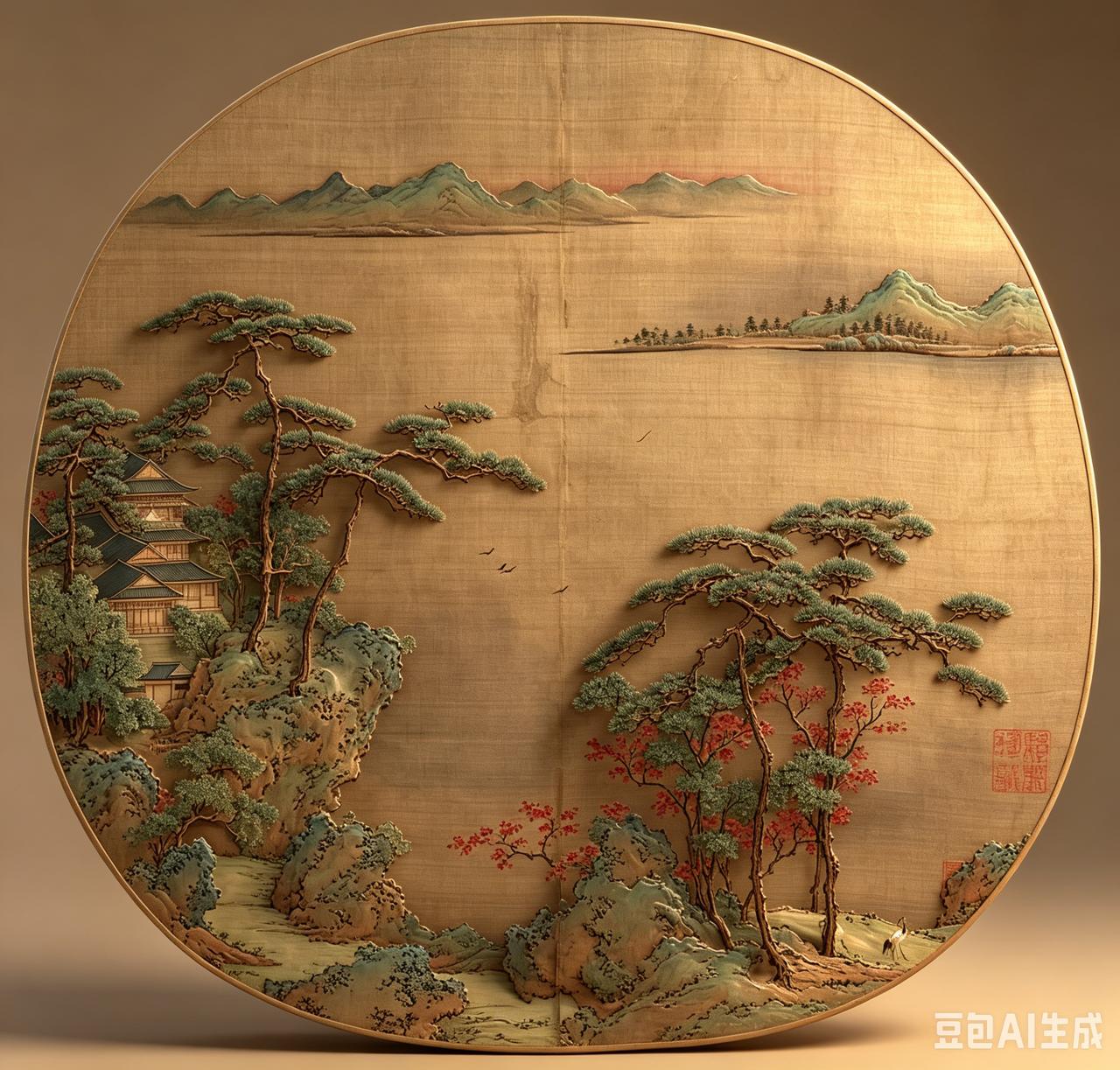 宋 王诜（传）《秋林鹤逸图》