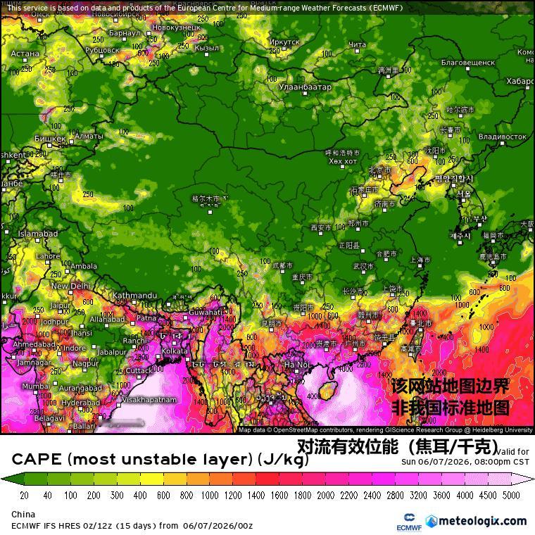 【强对流】今天白天，南方多地出现了短时强降雨。傍晚时段，贵州、湖南等地的对流猛烈